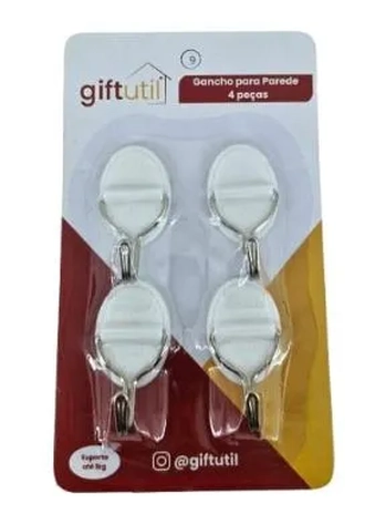 GU5890 GANCHO PARA PAREDE C/4 PECAS