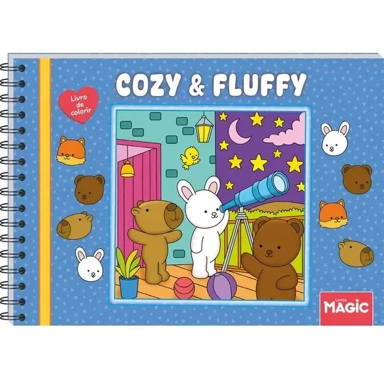 84716 COZY AND FLUFFY BLUISH LIVRO DE COLORIR C/ESPIRAL