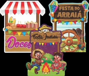 923 TOTEM DE MESA DECORATIVO JUNINO C/ 6