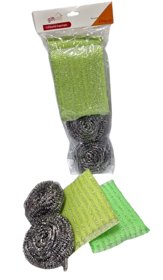 GU5287 CONJUNTO ESPONJA C/04 PEÇAS