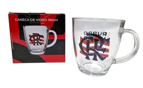 111133 CANECA DE VIDRO CONICA FLAMENGO 380 ML -LICENCIADA