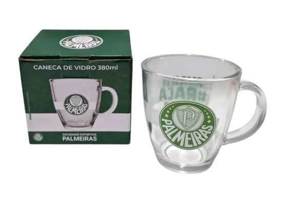 111138 CANECA DE VIDRO CONICA PALMEIRAS 380 ML -LICENCIADA
