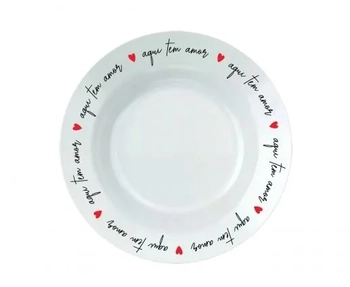 5743033 PRATO RASO LOVE VERMELHO AQUI TEM AMOR 24 CM