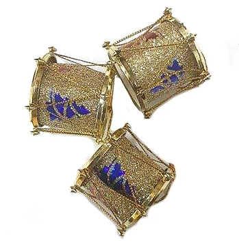 860190 ENFEITE TAMBOR DOURADO C/GLITTER 3.5CM C/03