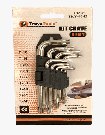 TRY-9245 CONJUNTO CHAVE TORX C/09PCS