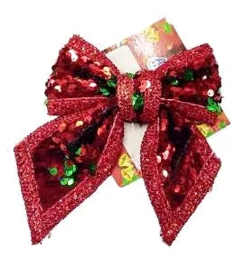 860636 ENFEITE LACO PAETE BICOLOR 12.5CM