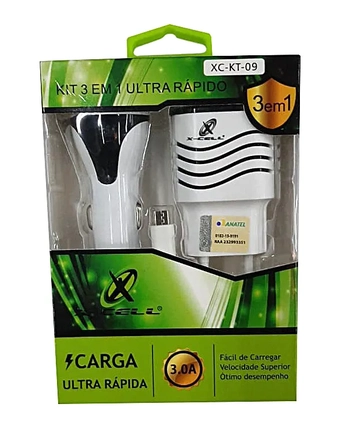 XC-KT-09 KIT 3X1 C/CABO TOMADA E VEICULAR