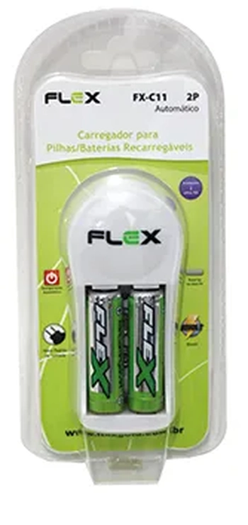 FX-C11/2P CARREGADOR BIVOLT C/2 PILHAS AA