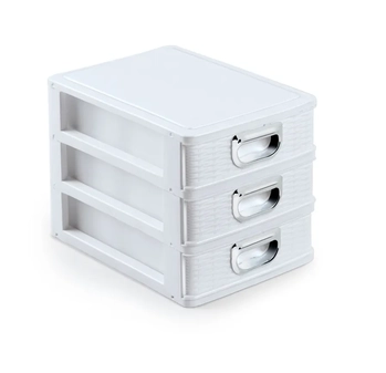 MP1219 MINI PORTA TUDO TEXTURIZADO CROMADO C/03 GAVETAS