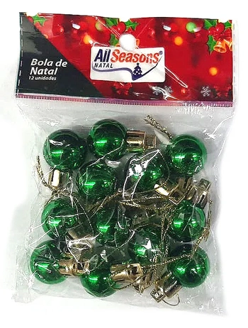 839641 BOLA DE NATAL LISA 2CM VERDE C/12