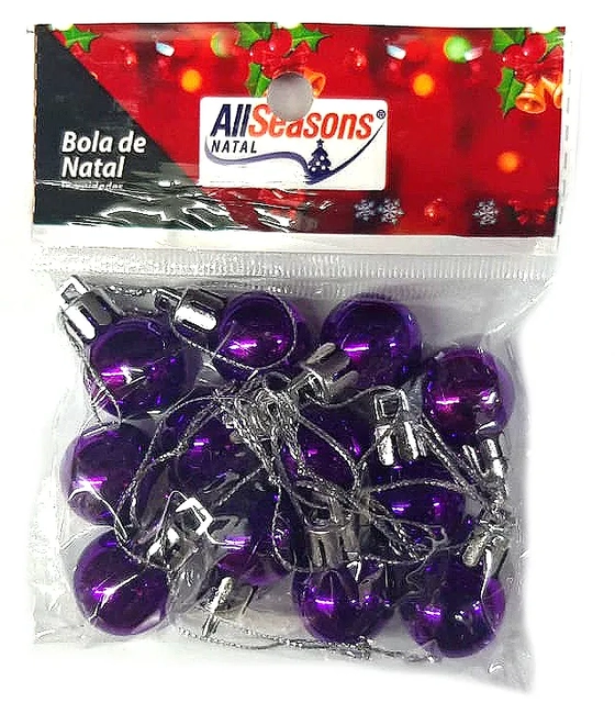 839644 BOLA DE NATAL LISA 2CM ROXO C/12