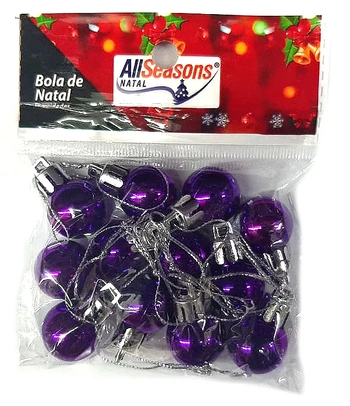 839644 BOLA DE NATAL LISA 2CM ROXO C/12