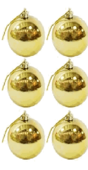 839646 BOLA DE NATAL LISA 3CM DOURADA C/6