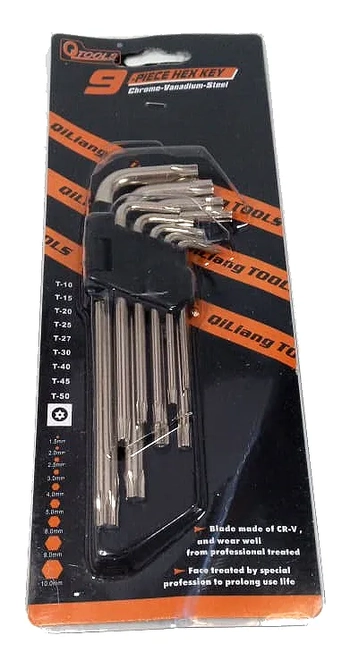 TRY-9250 CONJUNTO CHAVE TORX C/09PCS