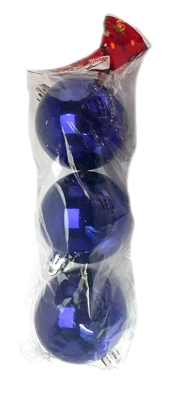 839664 BOLA DE NATAL LISA 5CM AZUL C/3