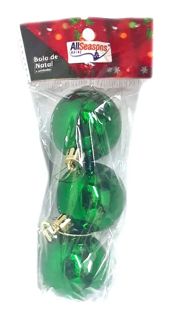 839665 BOLA DE NATAL LISA 5CM VERDE C/3