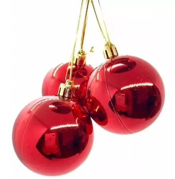 839629 BOLA DE NATAL LISA 1.5CM VERMELHA C/12