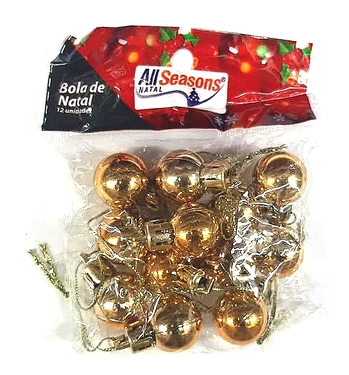 839630 BOLA DE NATAL LISA 1.5CM DOURADA C/12