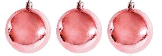 839682 BOLA DE NATAL LISA 8CM ROSA C/3