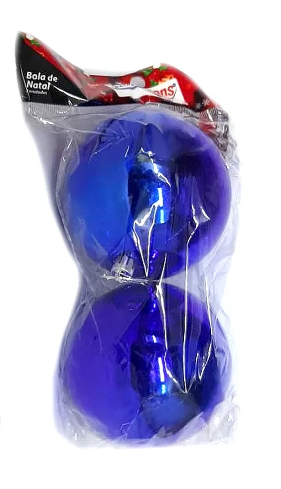 839688 BOLA DE NATAL LISA 10CM AZUL C/2