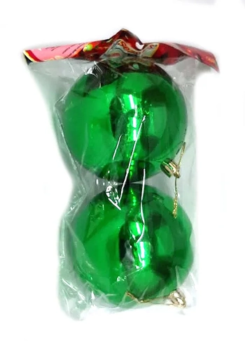 839689 BOLA DE NATAL LISA 10CM VERDE C/2