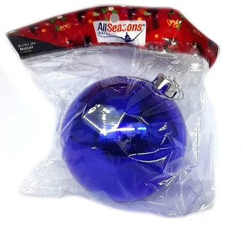 839696 BOLA DE NATAL LISA 12CM AZUL C/1