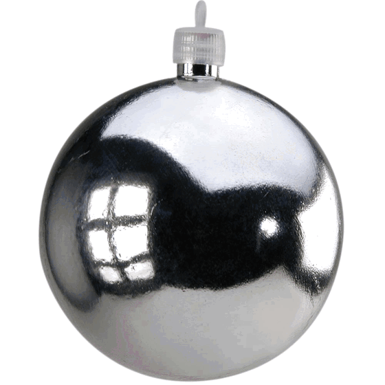 839695 BOLA DE NATAL LISA 12CM PRATA C/1