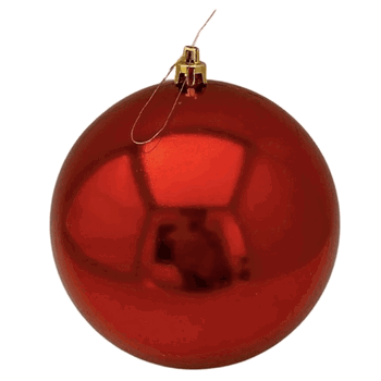 839701 BOLA DE NATAL LISA 15CM VERMELHA C/1