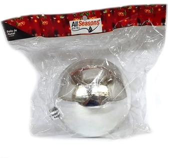 839703 BOLA DE NATAL LISA 15CM PRATA C/1