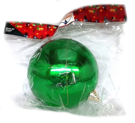 839705 BOLA DE NATAL LISA 15CM VERDE C/1
