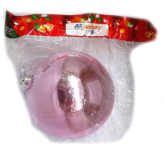 839706 BOLA DE NATAL LISA 15CM ROSA C/1