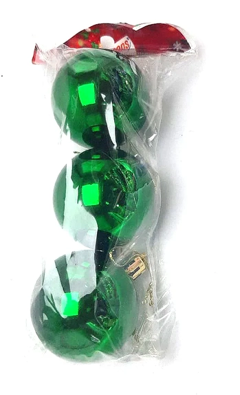 839673 BOLA DE NATAL LISA 6CM VERDE C/3