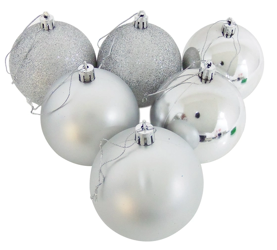 839876 BOLA TUBO MISTA 8CM PRATA C/6