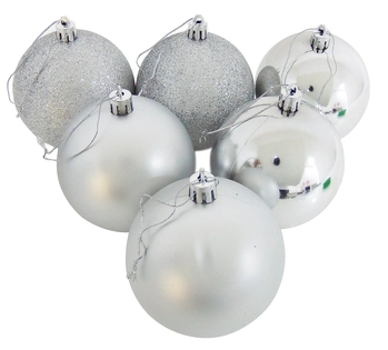 839876 BOLA TUBO MISTA 8CM PRATA C/6