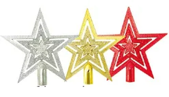 839885 ENFEITE PONTEIRA ESTRELA GLITTER 23CM C/1