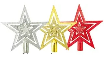 839885 ENFEITE PONTEIRA ESTRELA GLITTER 23CM C/1