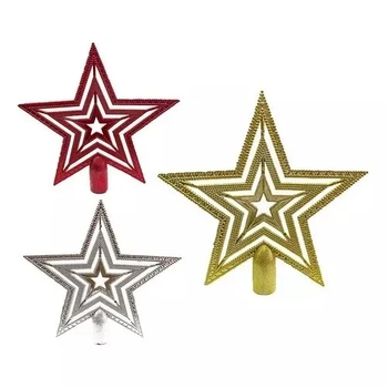 839888 ENFEITE PONTEIRA ESTRELA LISA 19CM C/1