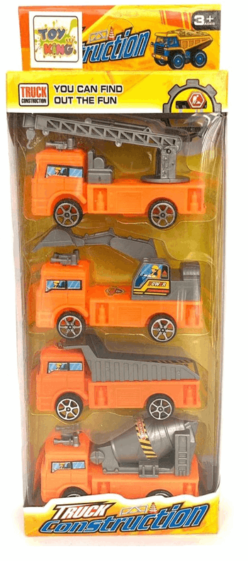 TK-1155 CONJUNTO C/4 CAMINHOES DE PLASTICO C/MOTOR A FRICCAO