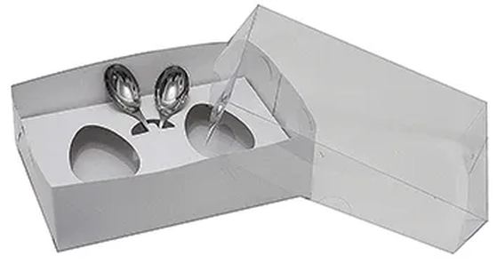 P0179 CAIXA P/02 OVOS DE COLHER 50GR BRANCO C/05 S/COLHER