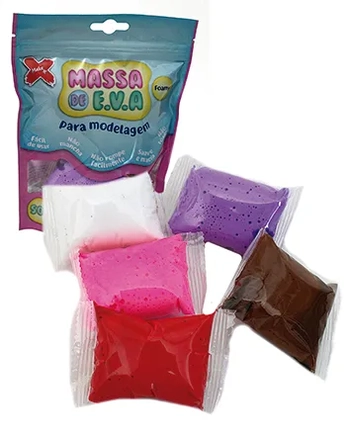 13020 MASSA DE EVA P/ARTESANATO 50G SORT - BR/RS/MR/RX/VM