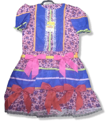 955/10 VESTIDO JUNINO C/BERMUDA TAMANHO 10