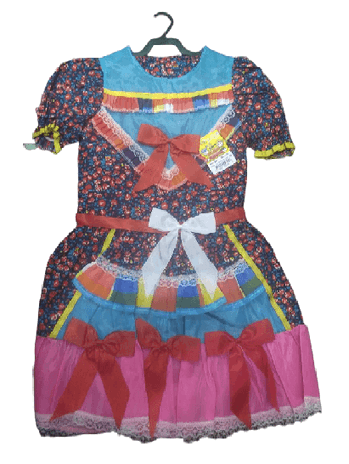 952/16 VESTIDO JUNINO C/BERMUDA TAMANHO 16