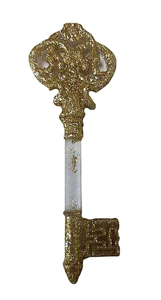 860203 ENFEITE CHAVE C/GLITTER 4.8X14.5CM C/01