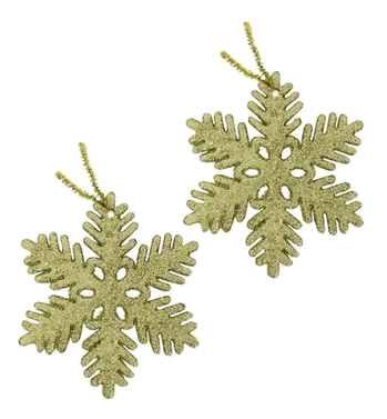 860204 ENFEITE FLOCO DE NEVE C/GLITTER 17.5CM