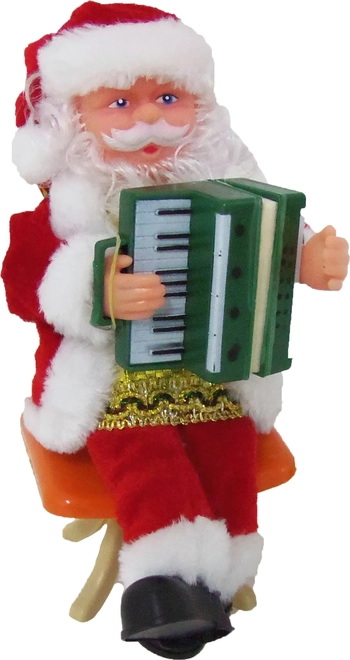 840076 PAPAI NOEL ELETRONICO C/CADEIRA GIRA 20CM