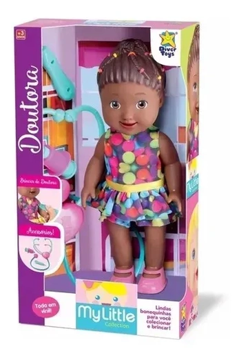 8013 BONECA MY LITTLE COLLECTION DOUTORA NEGRA