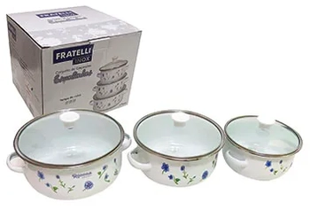 628067 CONJUNTO CACAROLA ESMALTADA C/3PCS