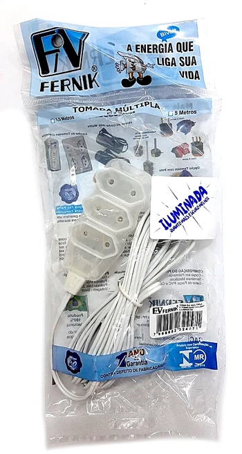 873-I-8 EXTENSAO BIBOLAR LIGHT ILUMINADA AZUL DE 3 METROS