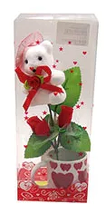 ASH650197 ENFEITE C/URSO E FLOR