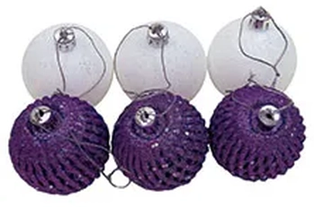 852162 BOLA DE NATAL DECORADA LILAS 5CM C/06